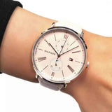 Buy Shop Tommy Hilfiger Jenna Analog Pink Dial Pink Leather Strap Watch for Women - 1782071 USA Online