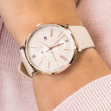 Buy Shop Tommy Hilfiger Jenna Analog Pink Dial Pink Leather Strap Watch for Women - 1782071 USA Online