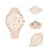 Buy Shop Tommy Hilfiger Jenna Analog Pink Dial Pink Leather Strap Watch for Women - 1782071 USA Online