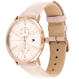 Buy Shop Tommy Hilfiger Jenna Analog Pink Dial Pink Leather Strap Watch for Women - 1782071 USA Online