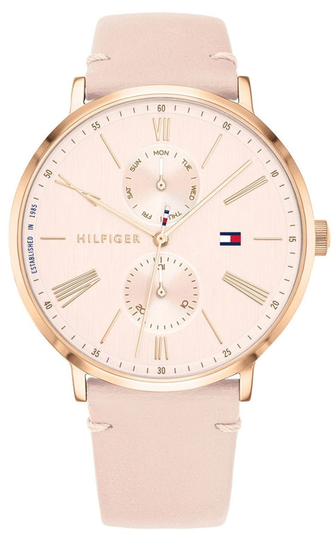 Buy Shop Tommy Hilfiger Jenna Analog Pink Dial Pink Leather Strap Watch for Women - 1782071 USA Online