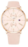 Buy Shop Tommy Hilfiger Jenna Analog Pink Dial Pink Leather Strap Watch for Women - 1782071 USA Online