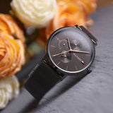 Buy Shop Tommy Hilfiger Jenna Multifunction Grey Dial Grey Mesh Bracelet Watch For Women - 1781945 USA Online