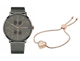 Buy Shop Tommy Hilfiger Jenna Multifunction Grey Dial Grey Mesh Bracelet Watch For Women - 1781945 USA Online