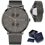 Buy Shop Tommy Hilfiger Jenna Multifunction Grey Dial Grey Mesh Bracelet Watch For Women - 1781945 USA Online