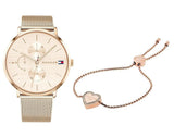 Buy Shop Tommy Hilfiger Jenna Quartz Rose Gold Dial Rose Gold Mesh Bracelet Watch For Women - 1781944 USA Online