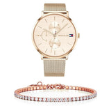 Buy Shop Tommy Hilfiger Jenna Quartz Rose Gold Dial Rose Gold Mesh Bracelet Watch For Women - 1781944 USA Online