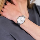 Buy Shop Tommy Hilfiger Jenna Quartz Silver Dial Silver Mesh Bracelet Watch For Women - 1781942 USA Online