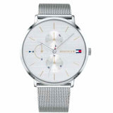 Buy Shop Tommy Hilfiger Jenna Quartz Silver Dial Silver Mesh Bracelet Watch For Women - 1781942 USA Online