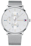 Buy Shop Tommy Hilfiger Jenna Quartz Silver Dial Silver Mesh Bracelet Watch For Women - 1781942 USA Online