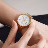 Buy Shop Tommy Hilfiger Jenna Quartz White Dial Brown Leather Strap Watch for Women - 1782073 USA Online