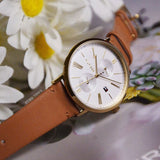 Buy Shop Tommy Hilfiger Jenna Quartz White Dial Brown Leather Strap Watch for Women - 1782073 USA Online