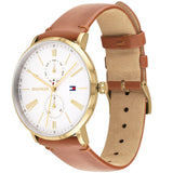 Buy Shop Tommy Hilfiger Jenna Quartz White Dial Brown Leather Strap Watch for Women - 1782073 USA Online