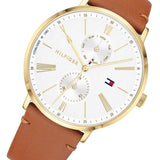 Buy Shop Tommy Hilfiger Jenna Quartz White Dial Brown Leather Strap Watch for Women - 1782073 USA Online