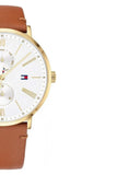Buy Shop Tommy Hilfiger Jenna Quartz White Dial Brown Leather Strap Watch for Women - 1782073 USA Online