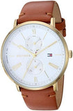 Buy Shop Tommy Hilfiger Jenna Quartz White Dial Brown Leather Strap Watch for Women - 1782073 USA Online