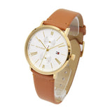 Buy Shop Tommy Hilfiger Jenna Quartz White Dial Brown Leather Strap Watch for Women - 1782073 USA Online