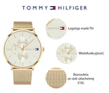 Buy Shop Tommy Hilfiger Jenna Quartz White Dial Gold Mesh Bracelet Watch For Women - 1781943 USA Online
