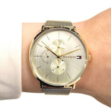 Buy Shop Tommy Hilfiger Jenna Quartz White Dial Gold Mesh Bracelet Watch For Women - 1781943 USA Online