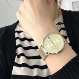Buy Shop Tommy Hilfiger Jenna Quartz White Dial Gold Mesh Bracelet Watch For Women - 1781943 USA Online