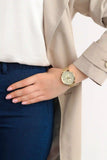 Buy Shop Tommy Hilfiger Jenna Quartz White Dial Gold Mesh Bracelet Watch For Women - 1781943 USA Online