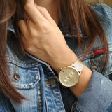 Buy Shop Tommy Hilfiger Jenna Quartz White Dial Gold Mesh Bracelet Watch For Women - 1781943 USA Online