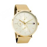 Buy Shop Tommy Hilfiger Jenna Quartz White Dial Gold Mesh Bracelet Watch For Women - 1781943 USA Online
