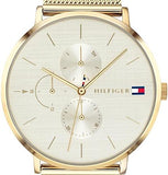 Buy Shop Tommy Hilfiger Jenna Quartz White Dial Gold Mesh Bracelet Watch For Women - 1781943 USA Online