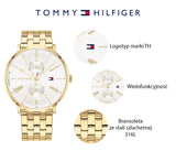 Buy Shop Tommy Hilfiger Jenna Quartz White Dial Gold Steel Strap Watch for Women - 1782069 USA Online