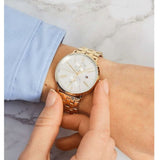 Buy Shop Tommy Hilfiger Jenna Quartz White Dial Gold Steel Strap Watch for Women - 1782069 USA Online