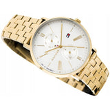 Buy Shop Tommy Hilfiger Jenna Quartz White Dial Gold Steel Strap Watch for Women - 1782069 USA Online
