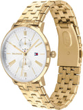 Buy Shop Tommy Hilfiger Jenna Quartz White Dial Gold Steel Strap Watch for Women - 1782069 USA Online