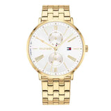 Buy Shop Tommy Hilfiger Jenna Quartz White Dial Gold Steel Strap Watch for Women - 1782069 USA Online