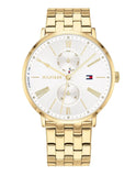Buy Shop Tommy Hilfiger Jenna Quartz White Dial Gold Steel Strap Watch for Women - 1782069 USA Online