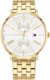 Buy Shop Tommy Hilfiger Jenna Quartz White Dial Gold Steel Strap Watch for Women - 1782069 USA Online