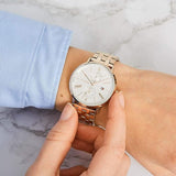 Buy Shop Tommy Hilfiger Jenna Quartz White Dial Rose Gold Steel Strap Watch for Women - 1782070 USA Online