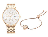 Buy Shop Tommy Hilfiger Jenna Quartz White Dial Rose Gold Steel Strap Watch for Women - 1782070 USA Online