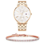 Buy Shop Tommy Hilfiger Jenna Quartz White Dial Rose Gold Steel Strap Watch for Women - 1782070 USA Online