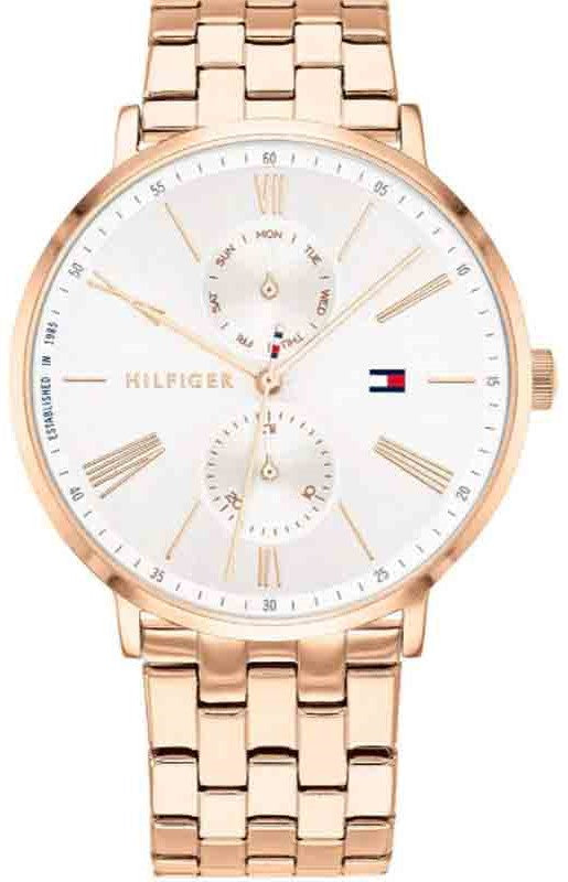Buy Shop Tommy Hilfiger Jenna Quartz White Dial Rose Gold Steel Strap Watch for Women - 1782070 USA Online