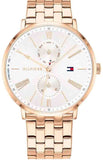Buy Shop Tommy Hilfiger Jenna Quartz White Dial Rose Gold Steel Strap Watch for Women - 1782070 USA Online