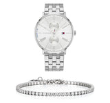 Buy Shop Tommy Hilfiger Jenna Quartz White Dial Silver Steel Strap Watch for Women - 1782068 USA Online