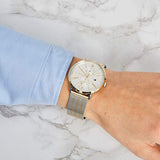 Buy Shop Tommy Hilfiger Jenna Quartz White Dial Two Tone Mesh Bracelet Watch for Women - 1782074 USA Online