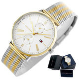 Buy Shop Tommy Hilfiger Jenna Quartz White Dial Two Tone Mesh Bracelet Watch for Women - 1782074 USA Online