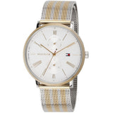Buy Shop Tommy Hilfiger Jenna Quartz White Dial Two Tone Mesh Bracelet Watch for Women - 1782074 USA Online