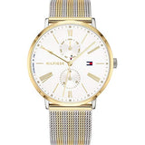 Buy Shop Tommy Hilfiger Jenna Quartz White Dial Two Tone Mesh Bracelet Watch for Women - 1782074 USA Online