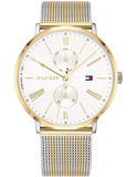 Buy Shop Tommy Hilfiger Jenna Quartz White Dial Two Tone Mesh Bracelet Watch for Women - 1782074 USA Online