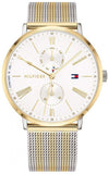 Buy Shop Tommy Hilfiger Jenna Quartz White Dial Two Tone Mesh Bracelet Watch for Women - 1782074 USA Online