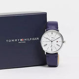 Buy Shop Tommy Hilfiger Jenna White Dial Blue Leather Strap Watch for Women - 1782072 USA Online