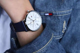 Buy Shop Tommy Hilfiger Jenna White Dial Blue Leather Strap Watch for Women - 1782072 USA Online