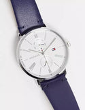 Buy Shop Tommy Hilfiger Jenna White Dial Blue Leather Strap Watch for Women - 1782072 USA Online